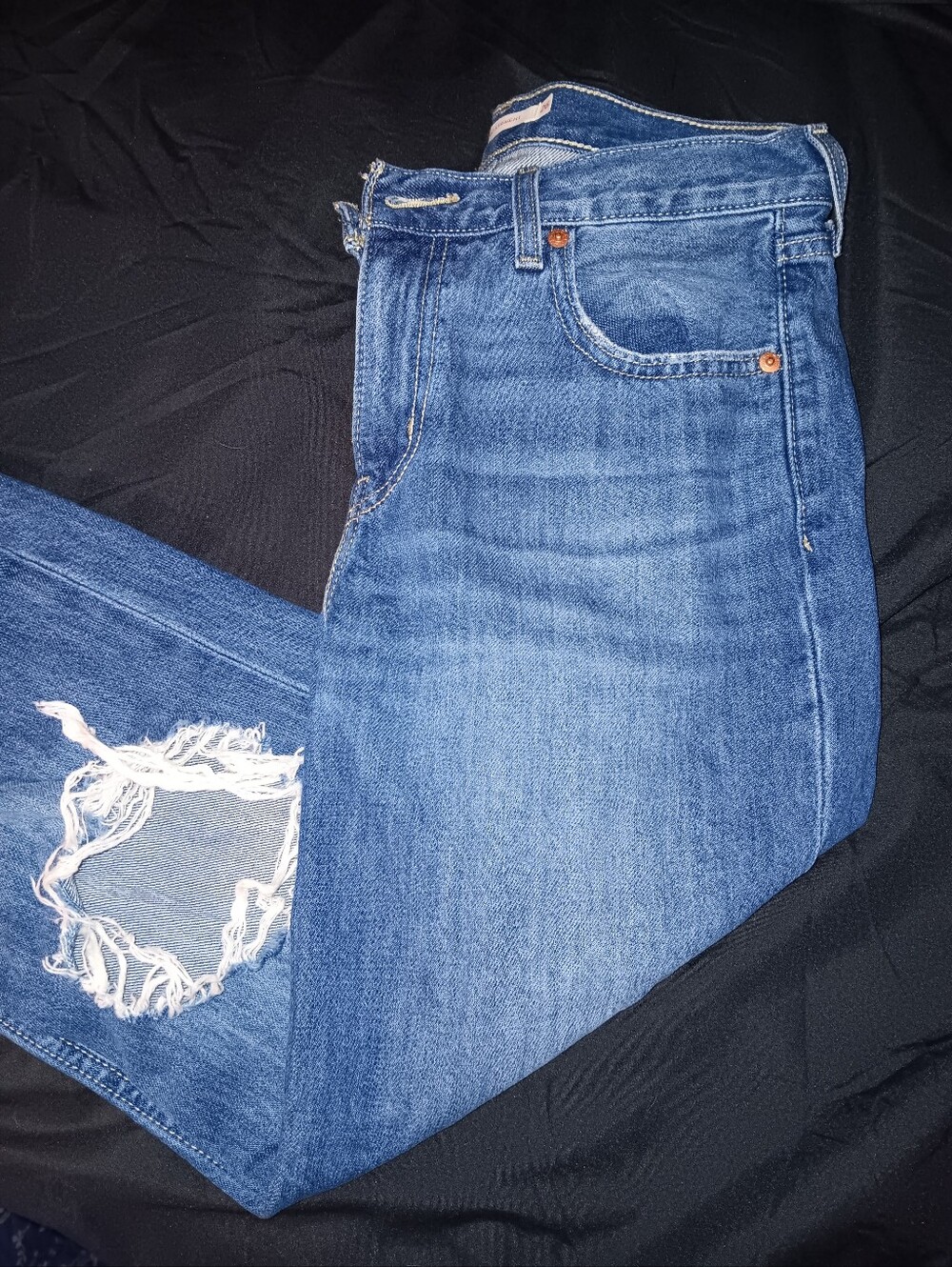 Levi's Low Pro Straight Jeans In Dark Wash